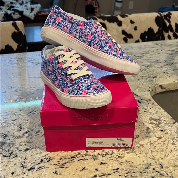 Lilly Pulitzer Shoes - Lilly Pulitzer Pink and Blue Patterned Sneakers
